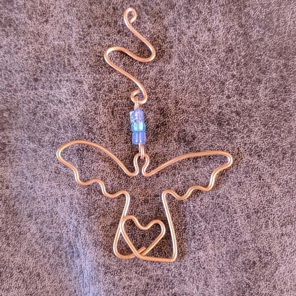 Handmade copper wire angel beads ornaments